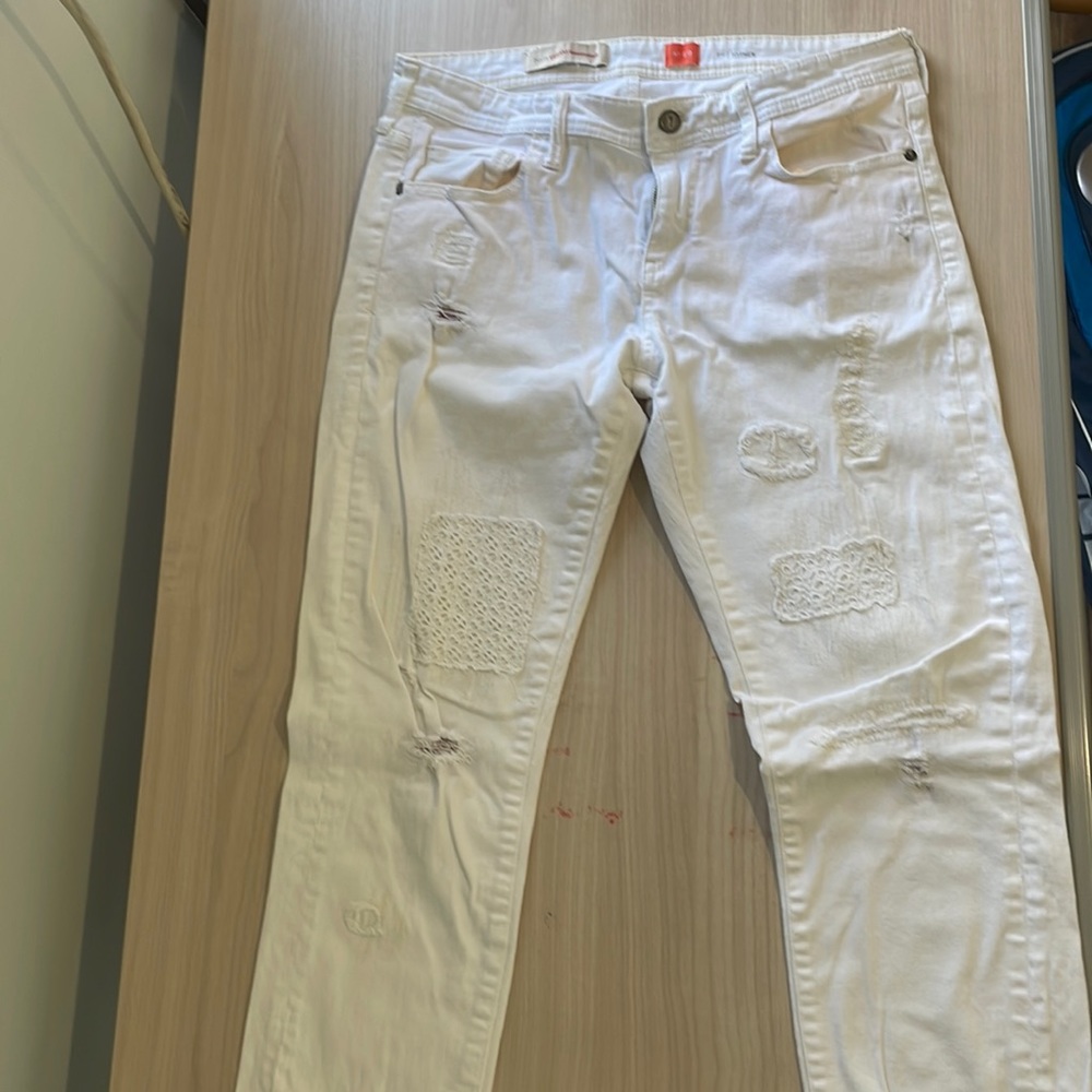 Pilcro abs Letterpress boho white denim jeans